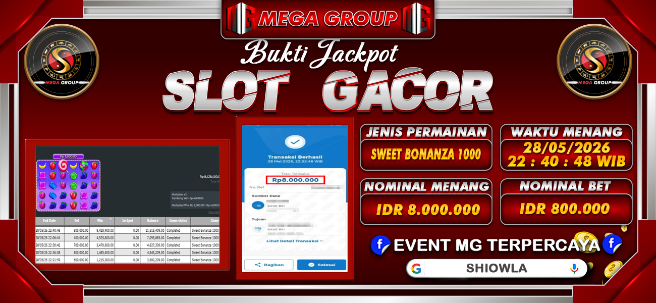 Bukti JP situs Shiowla hari Sabtu, 30 Mei 2026